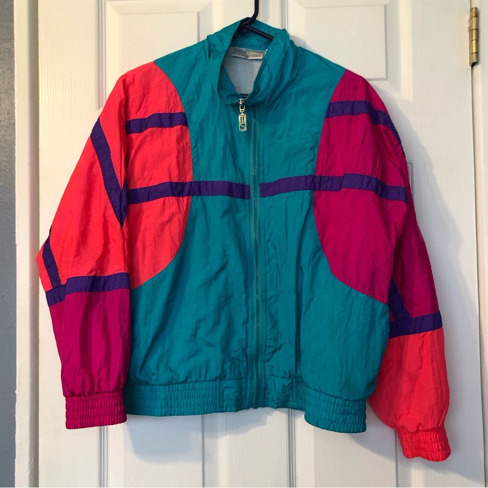 Petite Projections neon nylon windbreaker